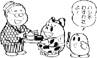 歳末助け合いモノクロイラスト2